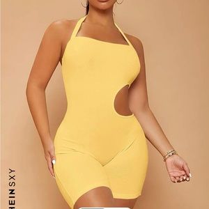 Backless cut out waist halter top